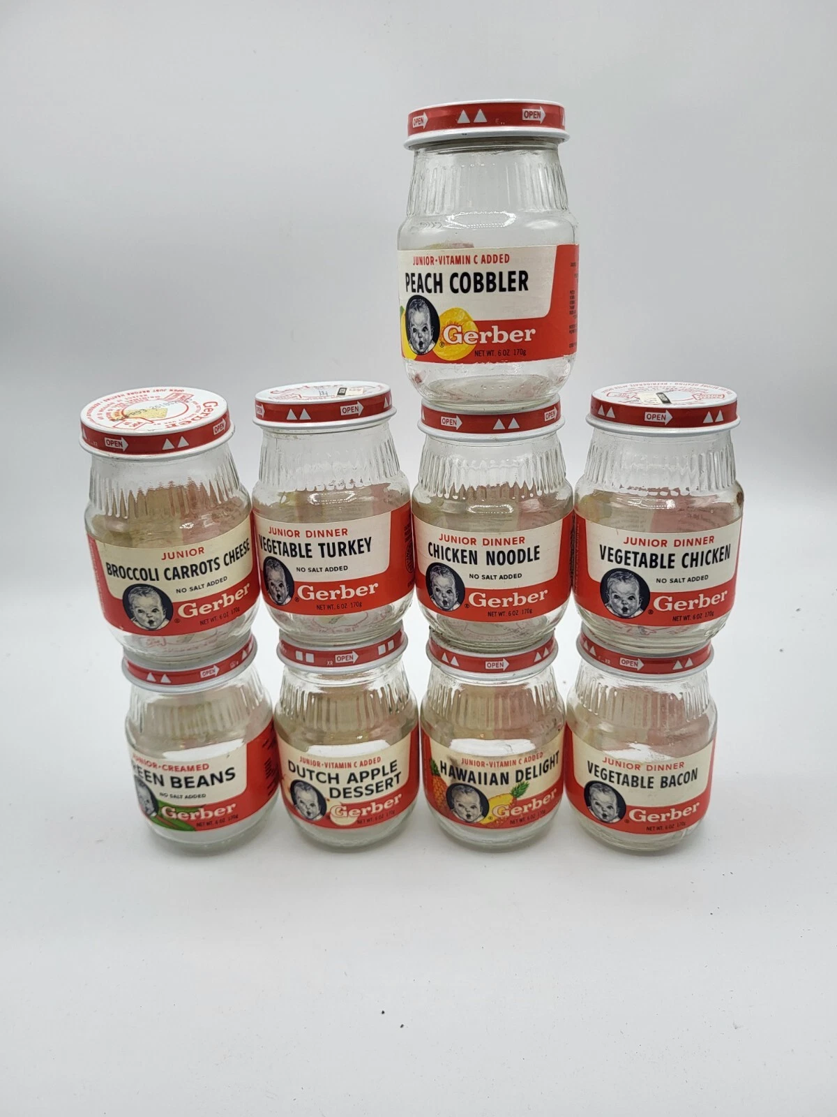 Lot of Vintage Gerber Junior Baby Food Jars Bottles 1980s 1990s Dinner Meals A
Opens in a new window