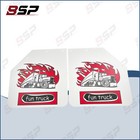 2Pcs White Fun Truck Pattern Angled Semi Truck Splash Guard 24"x24" Mud Flaps