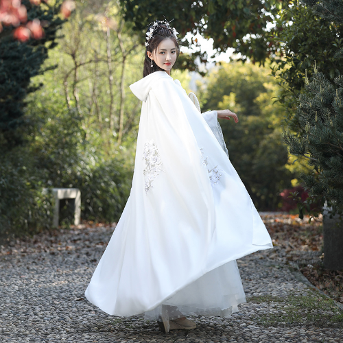 ALTRA Mantello bianco antico cappotto donna Han cinese antivento capospalla stile cinese