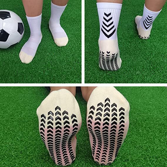 SAOLA Calze Calcio Antislip Uomo Calze Atletiche Lunghe Assorbenti Calze Sportive Impugnatura