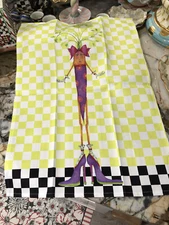 MACKENZIE-CHILDS PATIENCE BREWSTER CORA CARROT DISH TOWEL.  NIP