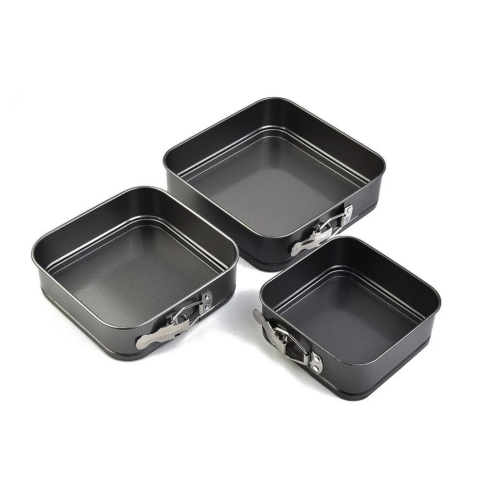 3 Piece Baking Tray Set Square Carbon Steel Non Stick Coating
