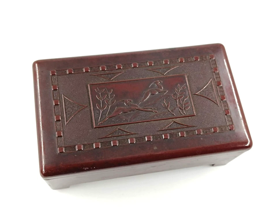 Boîte ancienne bakélite Made in France vintage antique Art Deco collection box - Photo 2/4