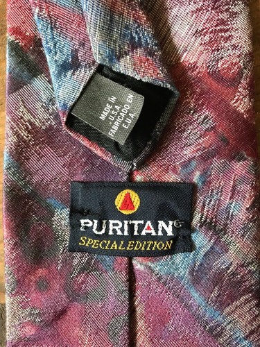 Puritan Special Edition Men's Necktie-Tie-Fashion Accessory-Polyester-Red & Blue - Picture 5 of 5