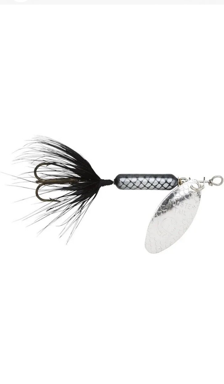6X Yakima 208 1/8 oz Original Rooster Tail Black Fishing Spinnerbait Lure - Image 7