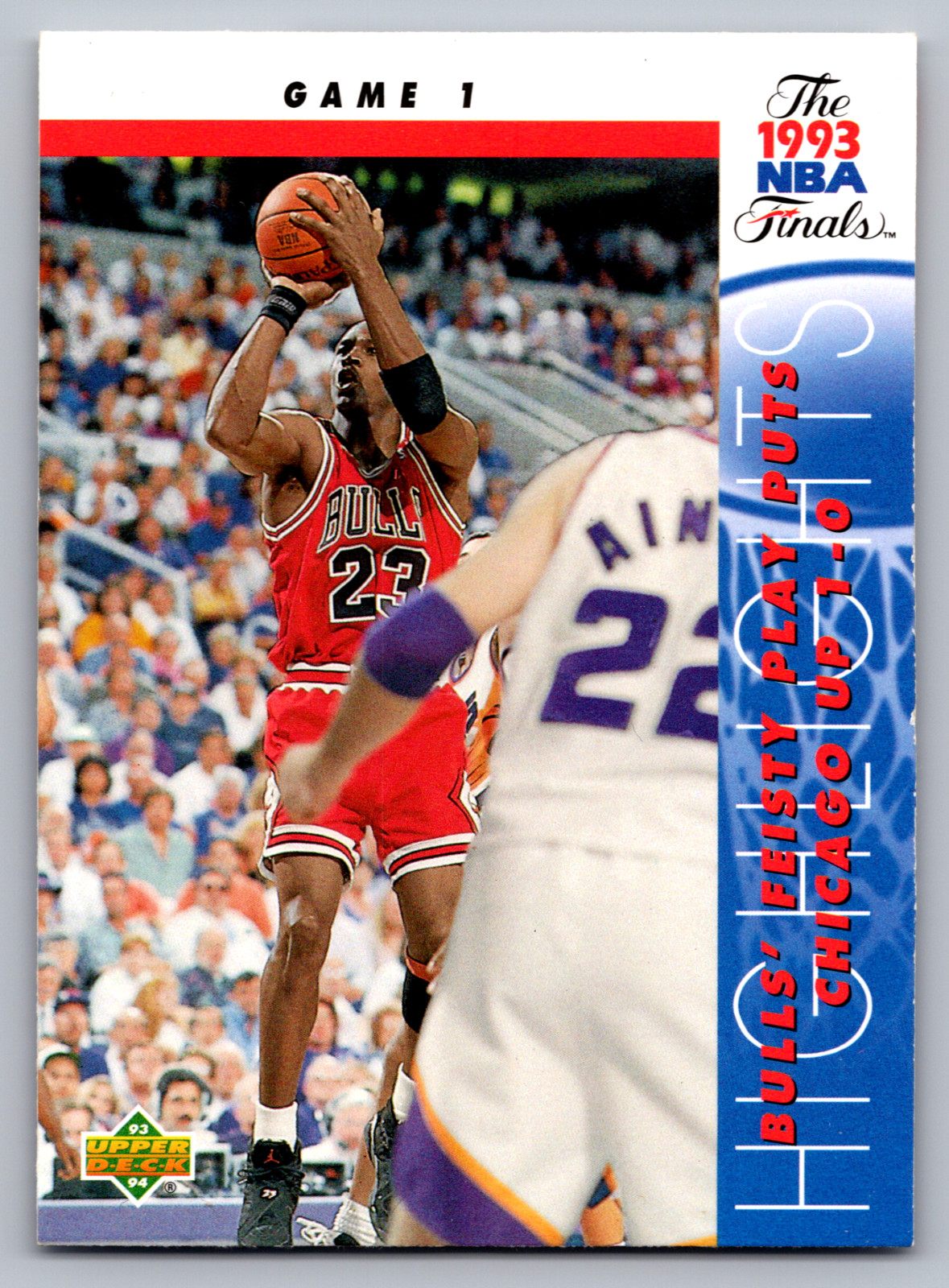 1993-94 UPPER DECK #198 MICHAEL JORDAN BILLS NBA FINALS GAME 1