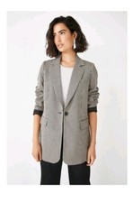 New With Tags Hush Check Black White Blazer Size 12