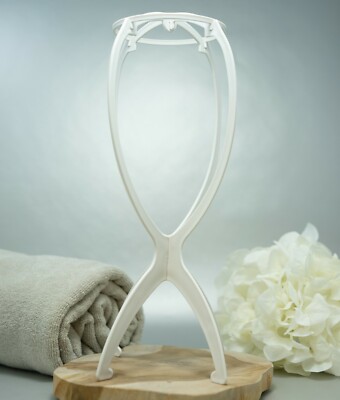 LUTTMANN  Perückenständer Wig Halter in weiß Perücke / Zweithaar NEU Wig Stand