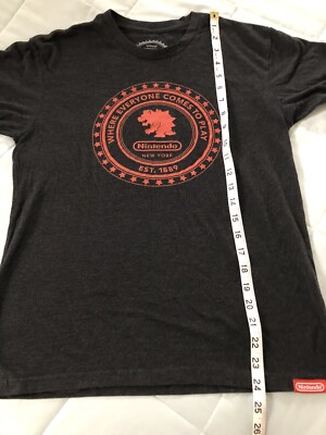OFFICIAL NINTENDO NY Bowser Coin Graphic T-Shirt Black Grit Size