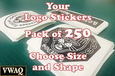 Custom Logo Stickers Pack of 250 Your Logo Design Vinyl Sticker Prints VWAQ