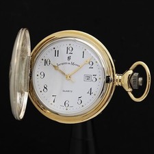 Jacques de Manoir Vintage Pocket Watch Quartz Full Hunter 48mm Box