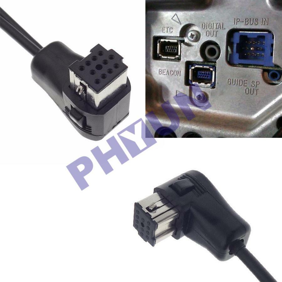 12Pin Car Stereo Aux input Cable Microphone Handsfree Adapter for