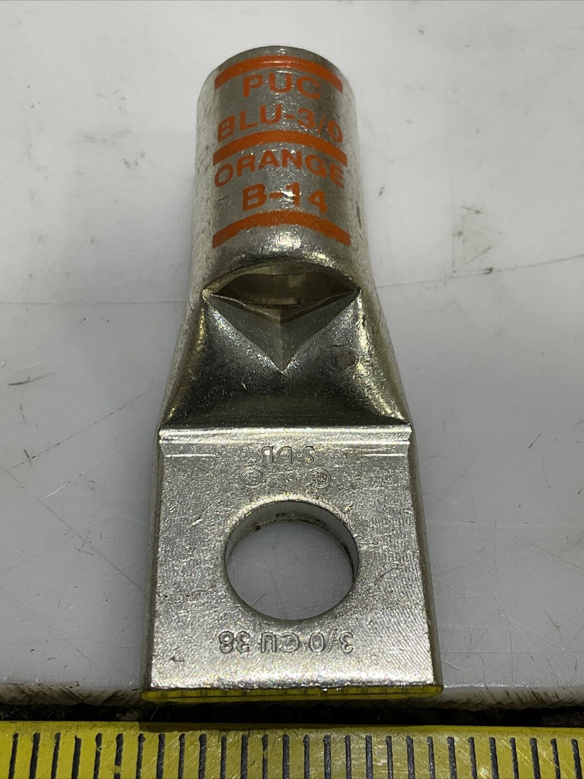 PENN-UNION CORP BLU-3/0 B-14 LUG COMPRESSION 3/8” 1 HOLE ORANGE LOT OF 16 373