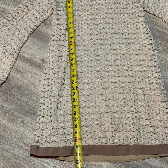 OFF WHITE Abito all'uncinetto foderato bianco sporco pizzo espresso taglia small