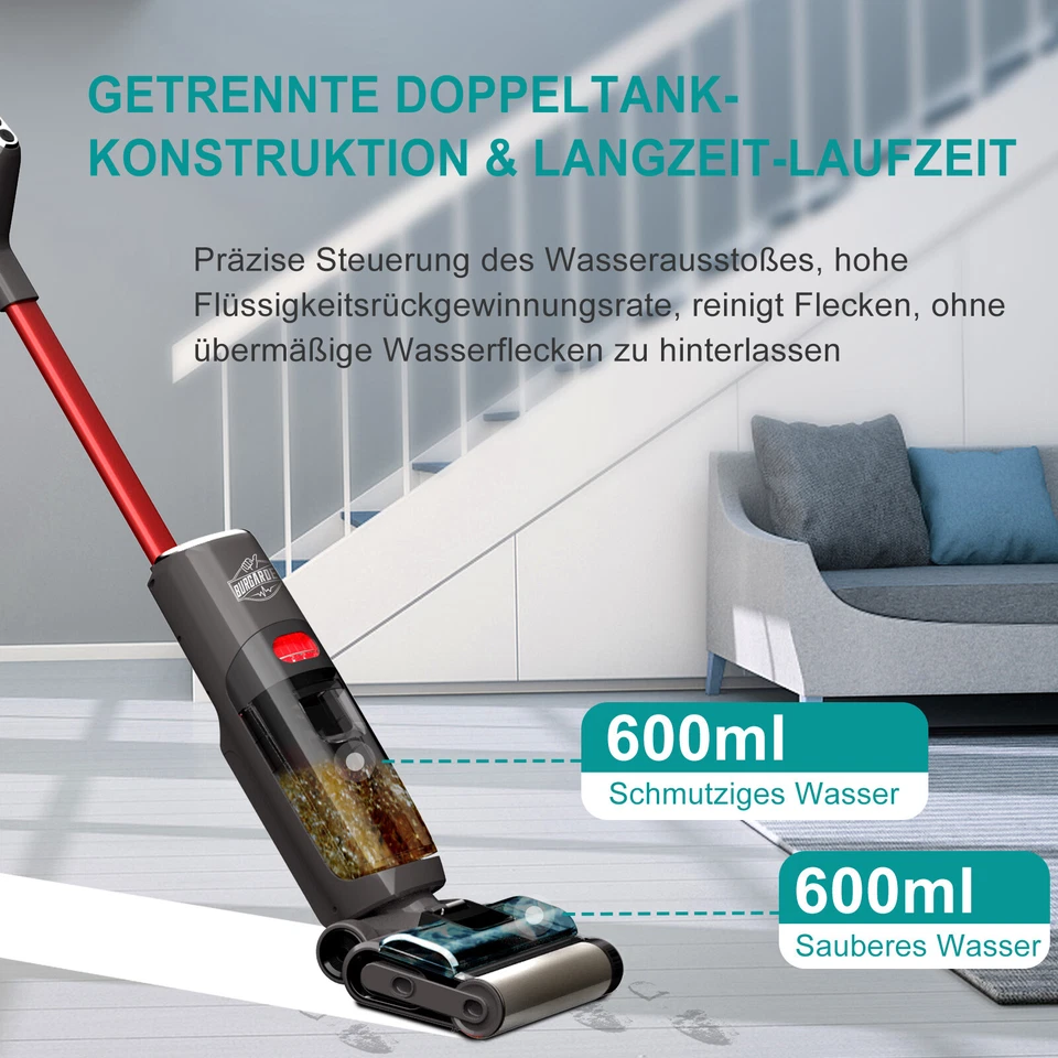Nass- & Trockensauger 3in1 kabelloser selbstreinigender Staubsauger Selbstfahren - Bild 4 von 4
