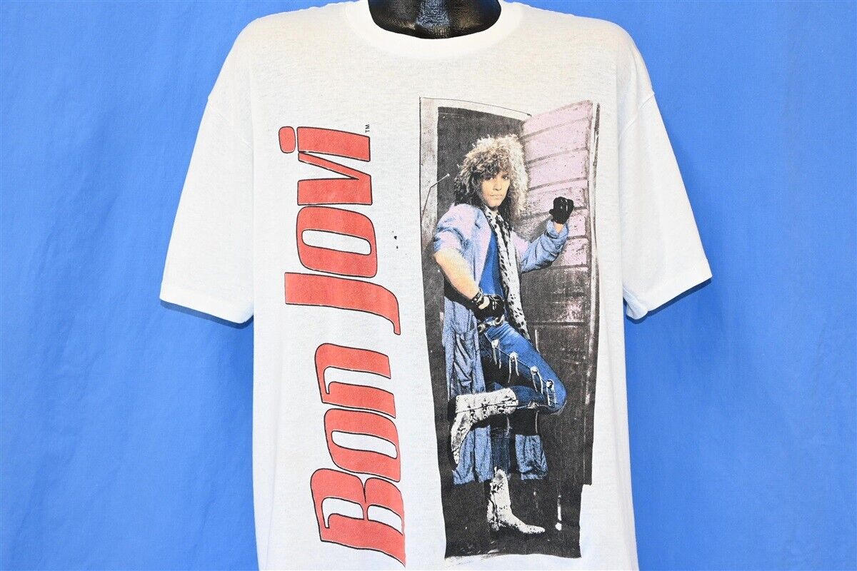 vintage 80s JON BON JOVI SLIPPERY WHEN WET WORLD TOUR ROCK vintage 80s JON BON JOVI SLIPPERY WHEN WET WORLD TOUR ROCK