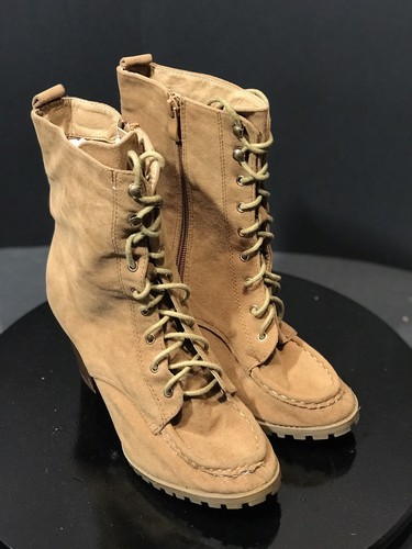 Bellamarie Elvy-15 genähter Damen-Mokassin Schnürstiefelette gestapelter Absatz 7,5 - Bild 4 von 6