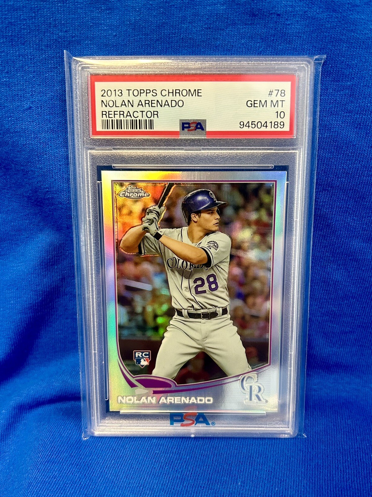 2013 TOPPS CHROME NOLAN ARENADO REFRACTOR #78 RC PSA 10 GEM MINT ROOKIE