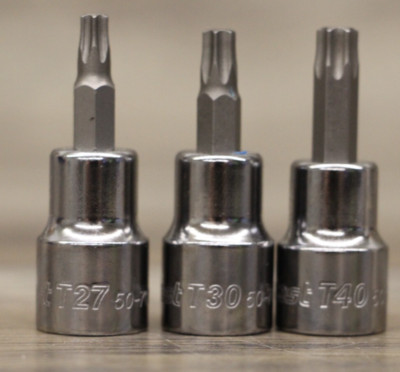 Duralast 3/8 Dr. (T30, T40, T27) T Star Torx Bit Socket 3pc