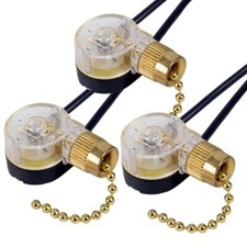 3Pack Ceiling Fan Light Switch ZE-109 Fan Switch Ceiling Pull Chain Switch7135