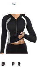 Women Neoprene Sauna Suit Hot Sweat Body Shaper Workout Jacket Sport Running ...