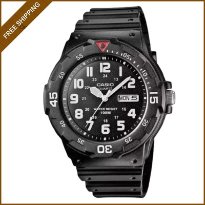 New Casio Water resistant watch Mens Black Resin Strap Watch boys Analogue watch