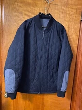 BYLT Jacket Men 2XL Black/Gray Hi-Lo Reversible Bomber Full Zip Quilted Pockets