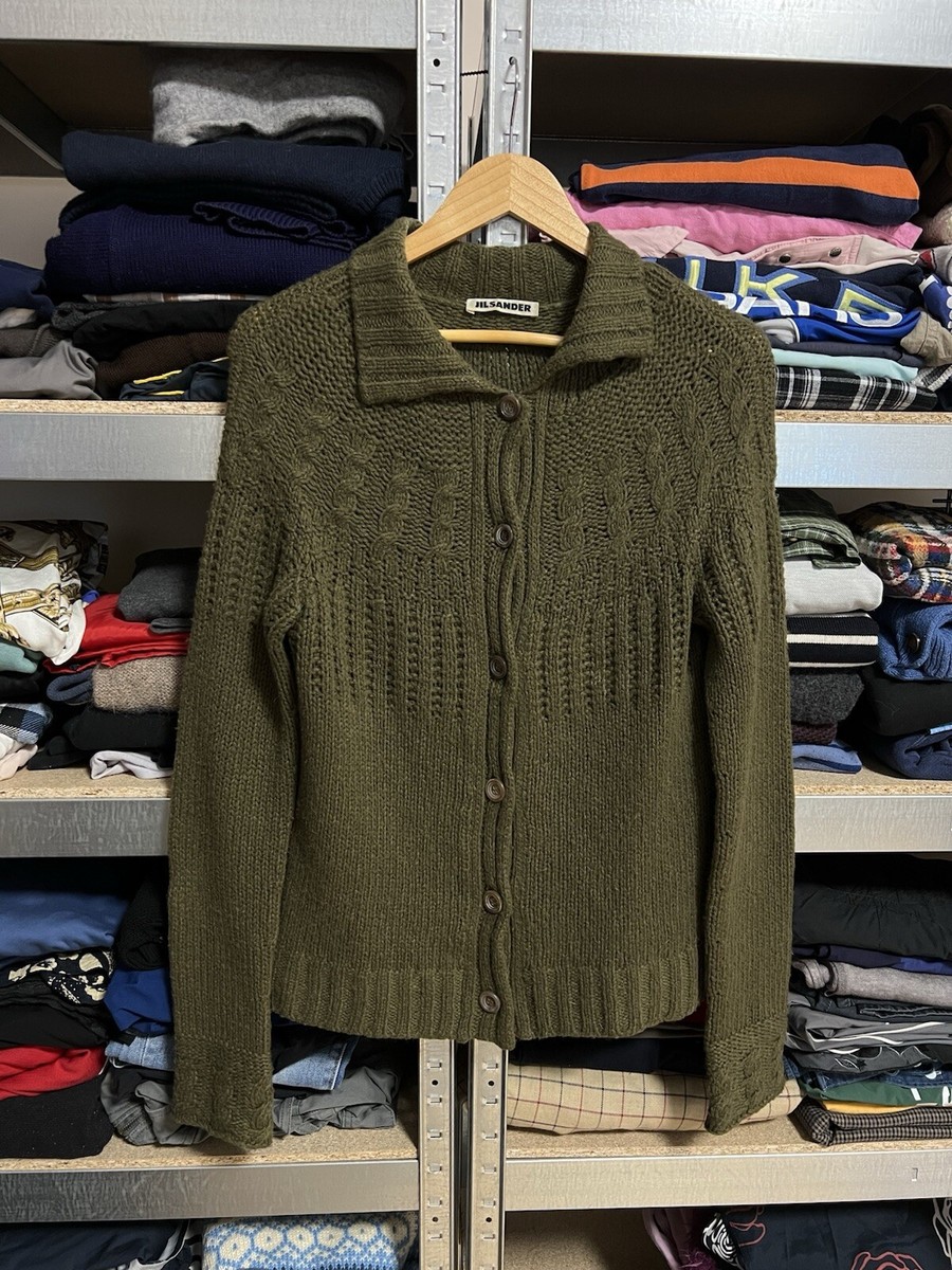 Vintage Jil Sander Knitted Cardigan Sweater Cashmere Button Up 