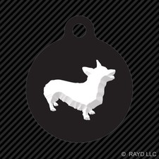 Pembroke Welsh Corgi Keychain Round with Tab dog engraved many colors canine pet