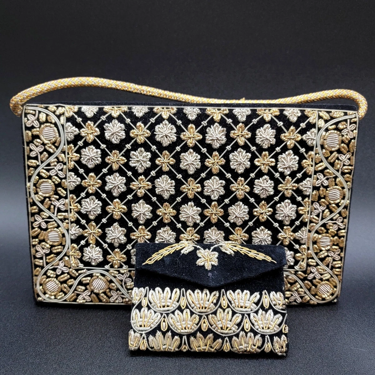 Black and gold clutch purse cheap