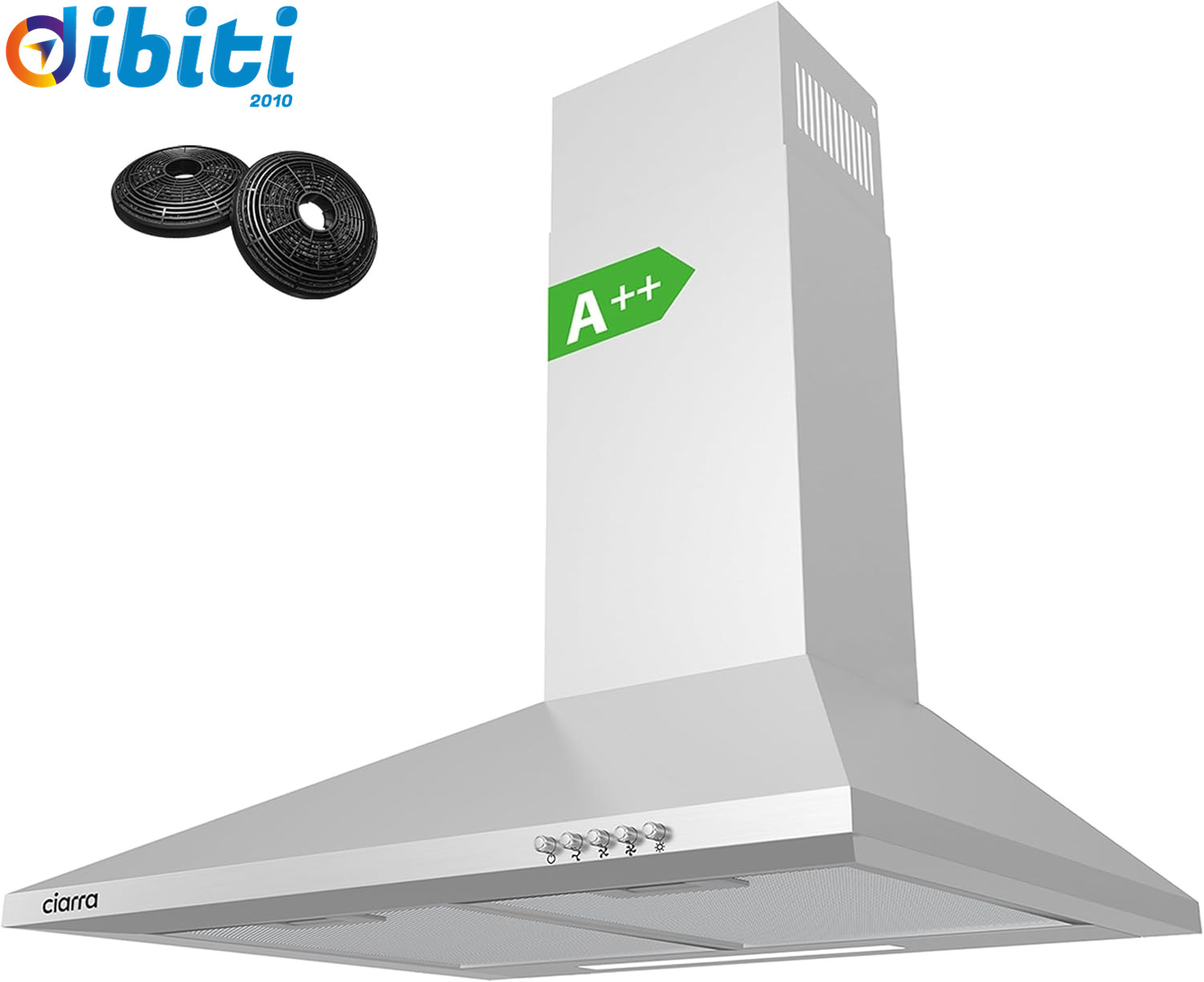 Cappa Aspirante 60 Cm - Classe A++ - 370M³/H - 3 Velocità - 2 Funzioni Estrazion