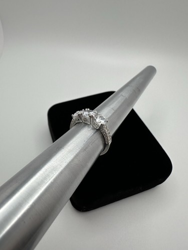 Vintage 18k Gold Plated CZ Ornate Ring Size 8.75 JB20 - 第 3/10 張圖片