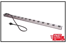 ProHT Power Strip Durable Aluminum 12-Outlet LED Indicator with 3 ft Power Cord