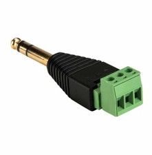 1/4 Inch TRS Male to Screw Terminal Adapter