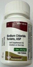 Sodium Chloride Salt Supplement Electrolyte Replenisher , 1gm, 100 ct
