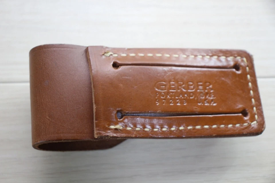 Gerber Plegable Sportsman II Ciervo Mango Modelo Temprano con Bolsa de Cuero EE. UU. E34 Foto 3 de 4