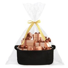 12x8x5 inch Small Woven Rope Basket with Gift Bags Ribbons Empty Gift Basket