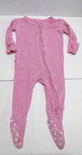 KICKEE PANTS BABY GIRLS PINK BAMBOO RUFFLE FOOTIE OUTFIT SIZE 3-6 MONTHS