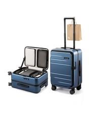 LUGGEX Carry On Luggage Top Opening, FLA Aluminum Frame Trunk Style... Fast Ship