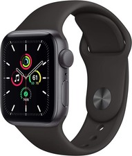 Apple Watch SE 40mm Space Gray Aluminum Case with Black Sport Band -MYDP2LL/A-