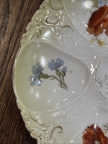 Plato de ostras antiguo vintage 5 pozos Austria - Imagen 3 de 16