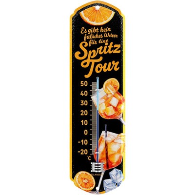 LANOLU Thermometer Spritz Tour   8x28cm im Retro Stil