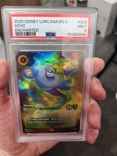 2025 DISNEY LORCANA EN 9-FABLED ENCHANTED 229 GENIE - OF THE LAMP PSA 9