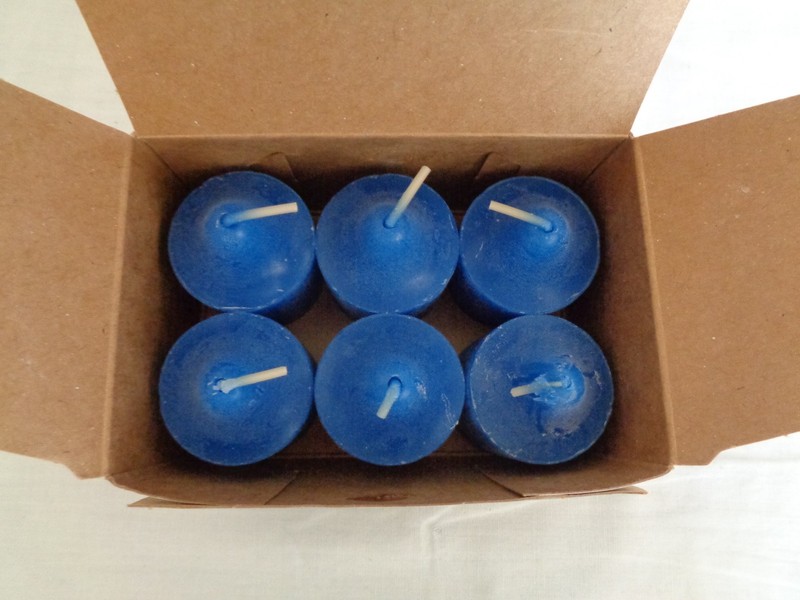 Party Lite Ocean Mist/Royal Blue 6 Votive Collectible Candles (#6537)