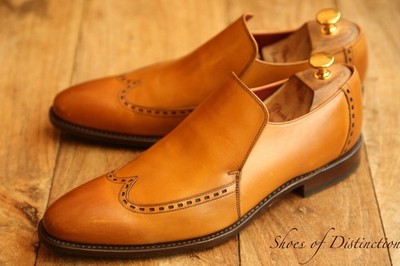 Loake Design Druitt Tan Brown Brogue Halbschuhe Schuhe Herren UK 8,5 F EU 42,5 US 9,5