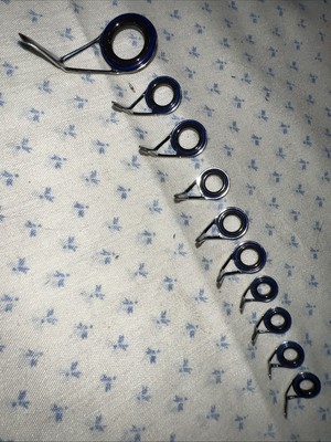 Qty. 10) Sets Fuji SPEG  Single Foot 10 Pc. Casting Guide Set. Blue / Black Ring