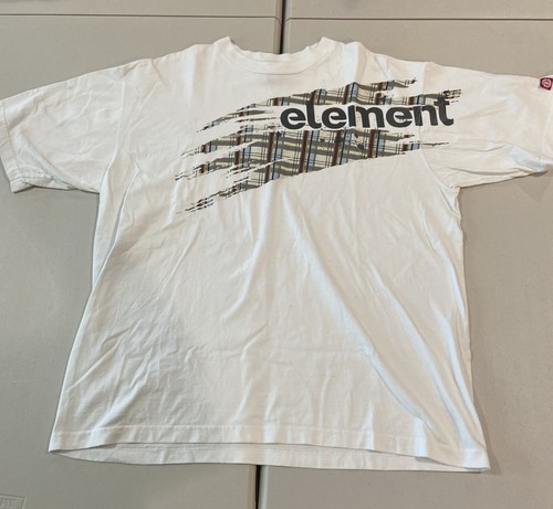 Element Skateboards Graphic Tee Mens XL White Cotton T-Shirt Grunge Y2K