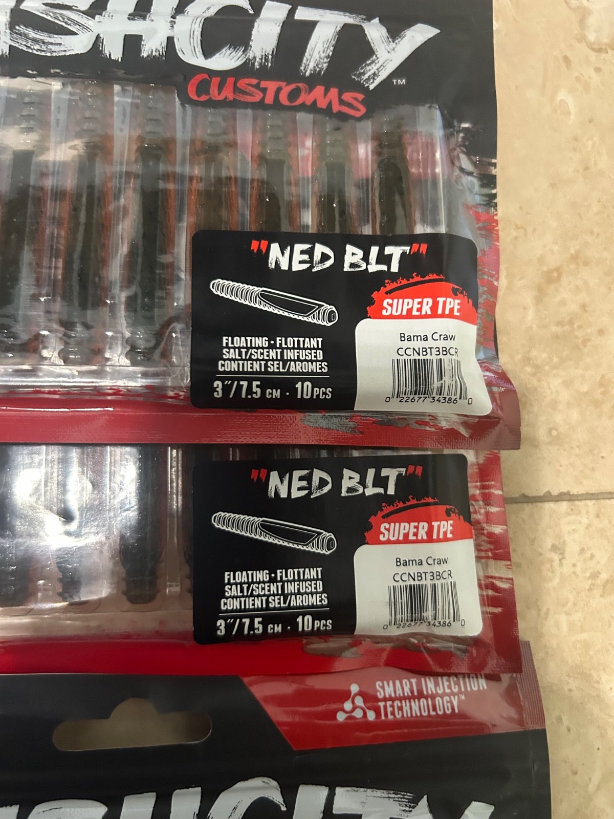 LOT OF 10 Packs Of Rapala Crush City Customs 3” NED BLT BAMA CRAW GREEN PUMPKIN