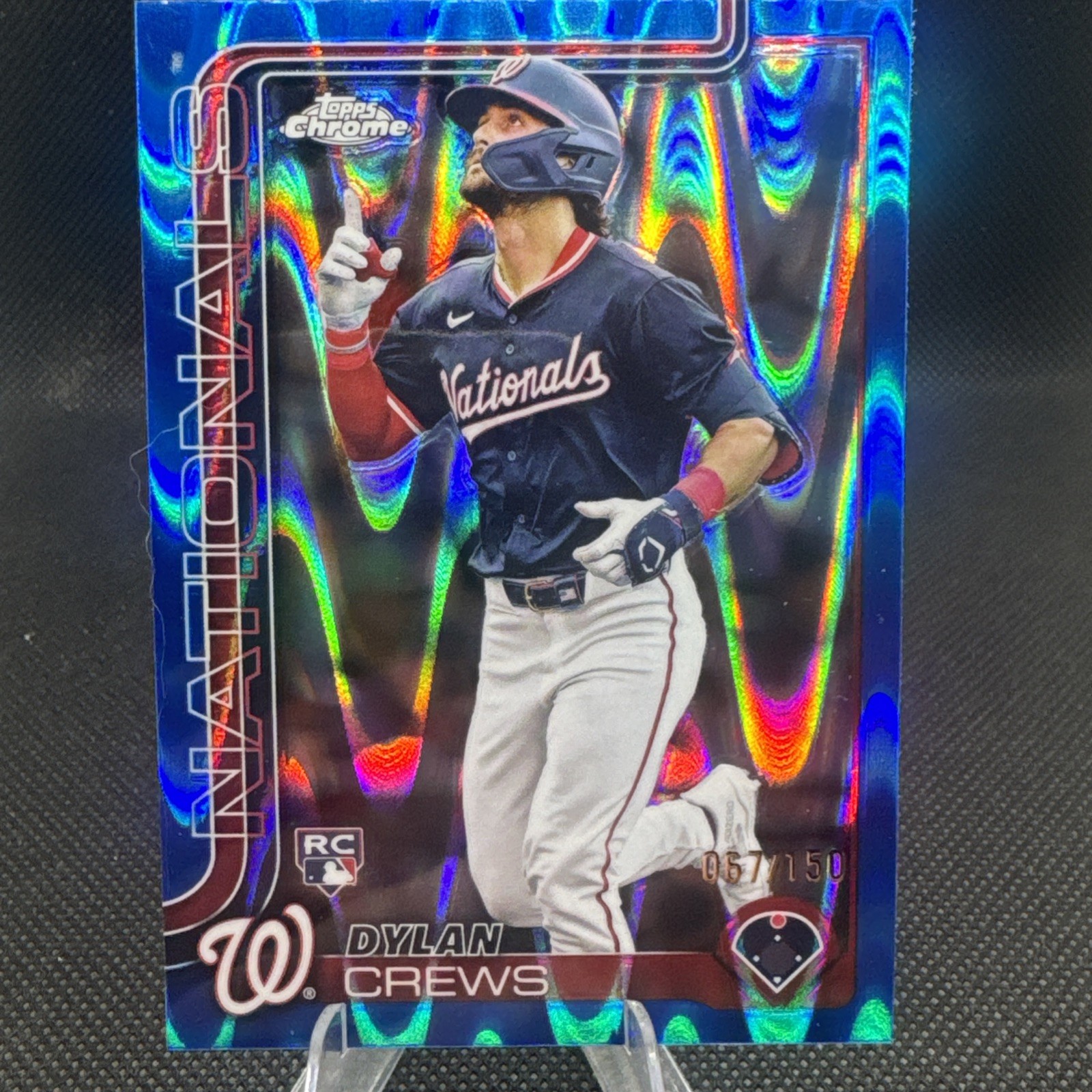 2025 Topps Chrome - Dylan Crews #146 Blue RayWave Refractor /150 (RC)