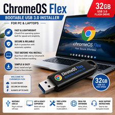 ChromeOS Flex 32GB USB 3.0 Installer - Prepared Bootable Media